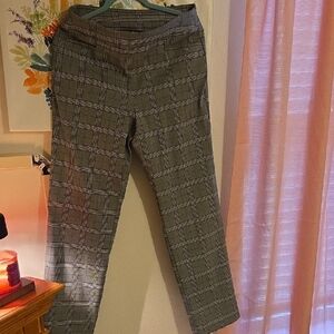 Time and Tru Plaid Ankle Pants - Black and Gray